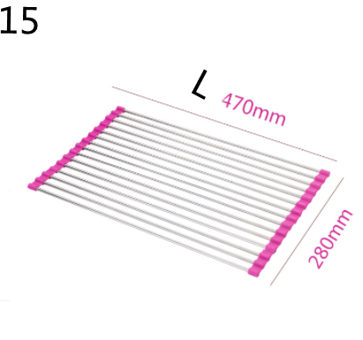 Rejilla para fregadero de cocina plegable de acero inoxidable